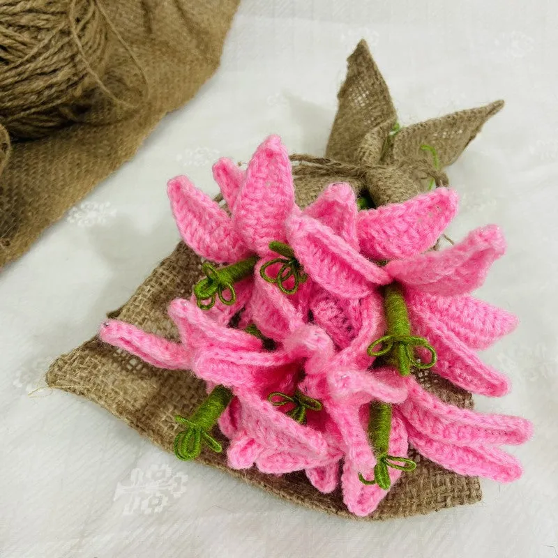 Crochet Handmade Tulip Bouquet (Pink) - Set Of Six media 6