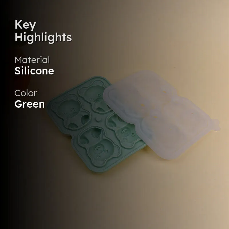 Teddy Silicone 4-Cube Ice Mould - Green media 2