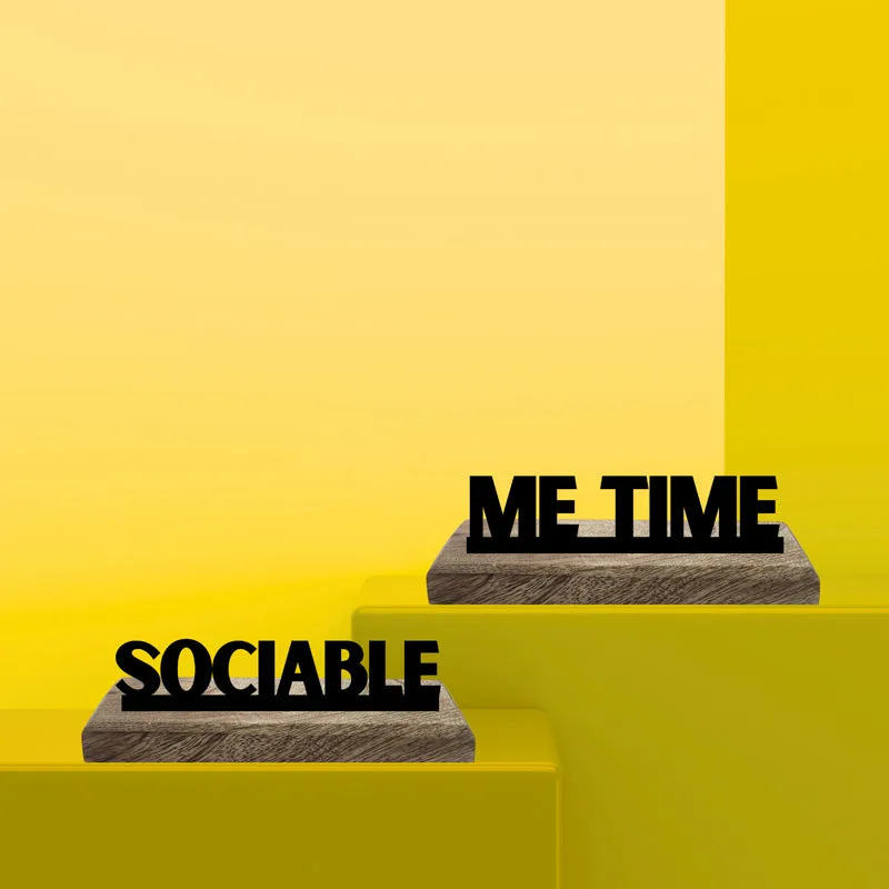 Sociable & Me Time Typography Showpiece - Set Of Two media 1