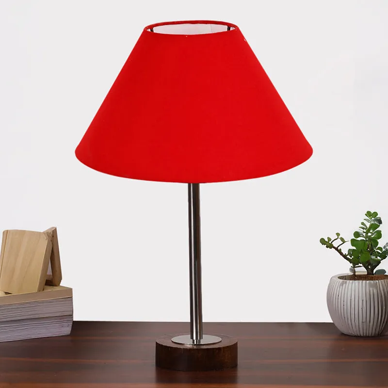 Cotin II Rodin Wooden Table Lamp - Red,Silver,Brown media 3