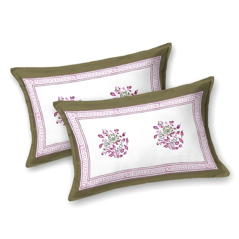 Desert Style Cotton Bedsheet (Pink,Green,White) - 120 TC media 4