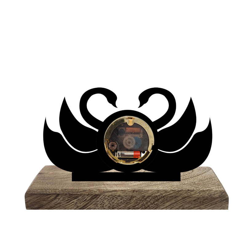 Swan Song Iron & Mango Wood Table Clock media 4