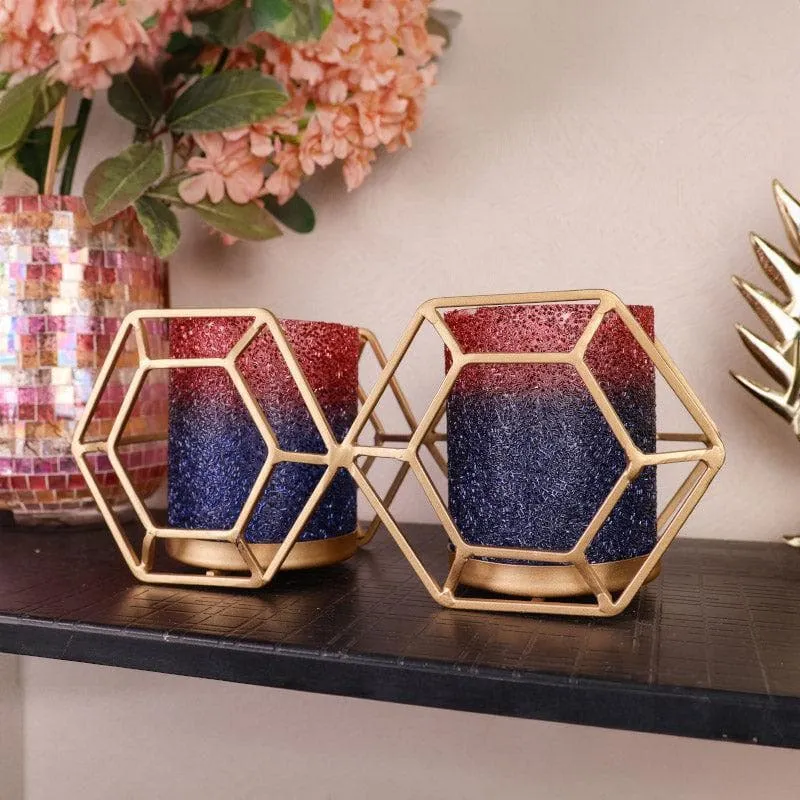 Suzette Double Votive - Blue & Red media 5