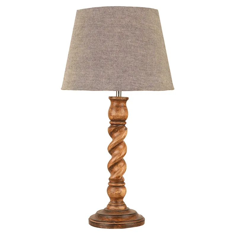 Spira Cone Cotton Table Lamp - Grey,Brown media 4