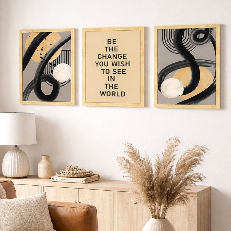 Be The Change Abtract Wall Art - Set Of Three
