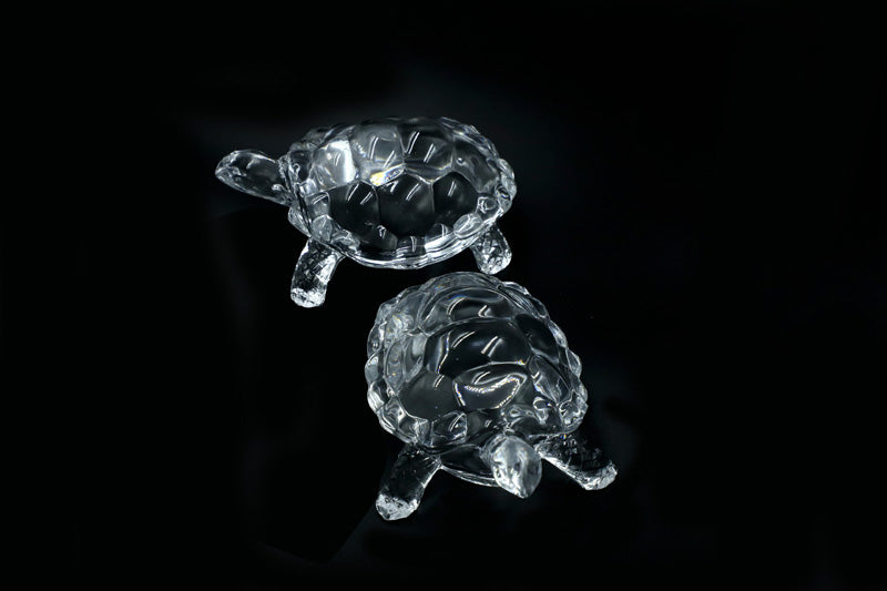 Vastu Crystal Glass Turtle Showpiece - Set Of Two media 4