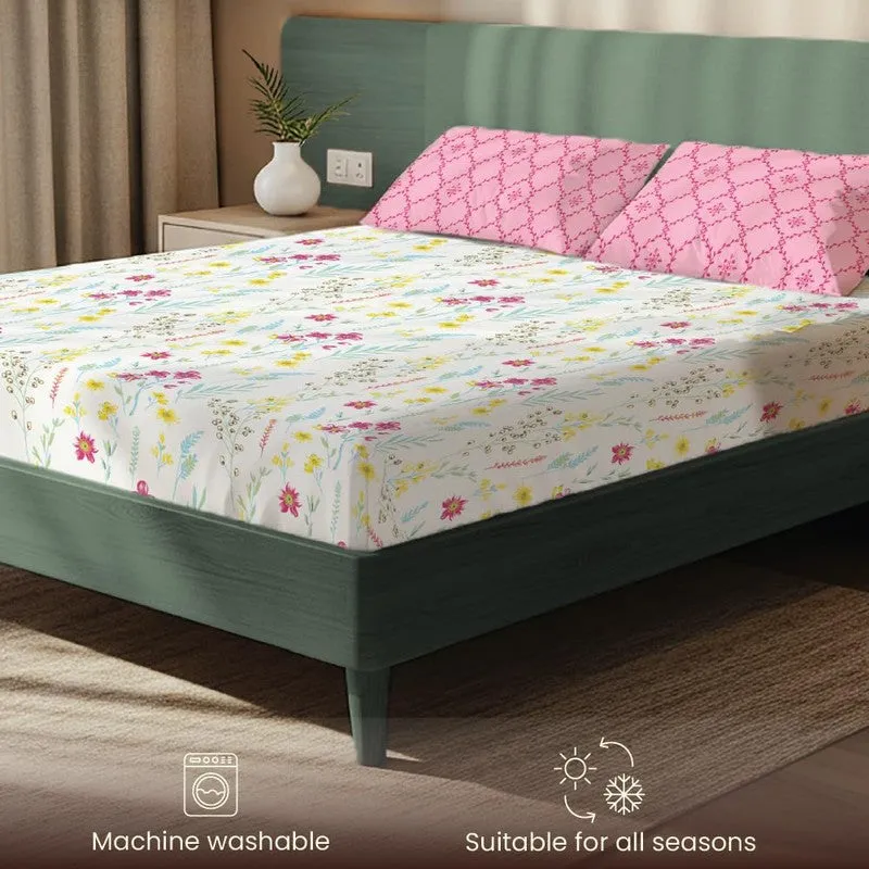 Vivid Bouquet Floral Cotton Bedsheets (Multicolor) - 200 TC media 6
