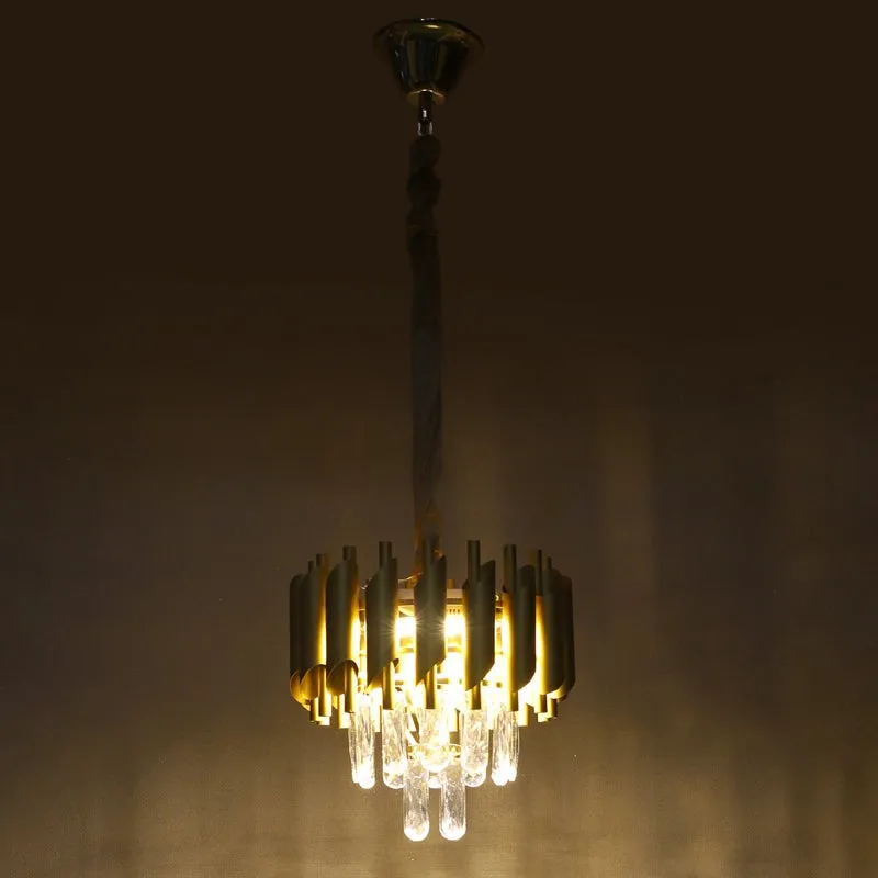 Auristra Iron Crystal Chandelier - Gold media 2
