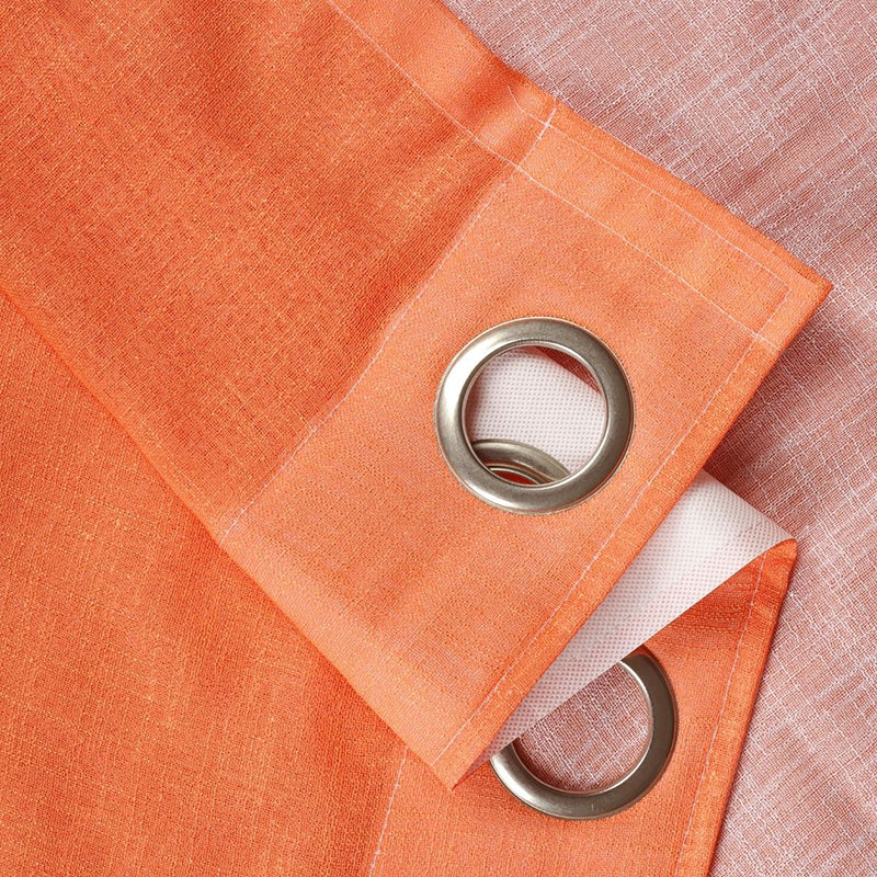 Ombria Linen Texture Sheer Curtain (Pink,Yellow) - Set Of Two media 6