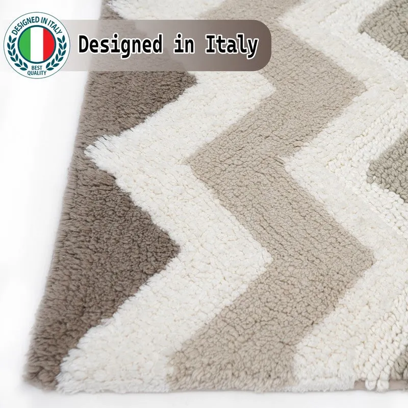 Steplyn Chevron Cotton Bath Mat - Beige media 6