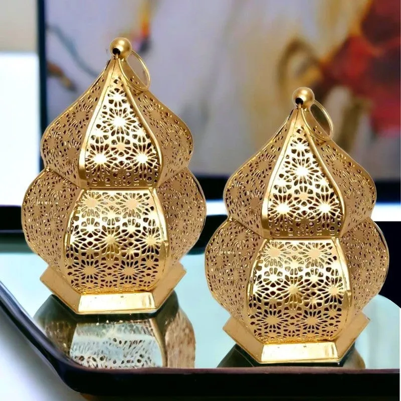 AuraFlicker Versatile Candle Holders (Gold) - Set Of Two media 3