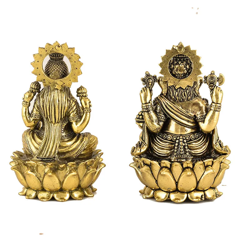 Divine Lakshmi-Vinayaka II Brass Idol - Set Of Two media 5