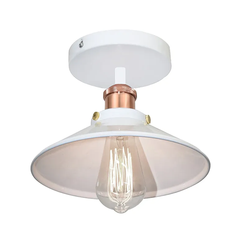 Cove Metal Ceiling Lamp - Rose Gold & White media 3