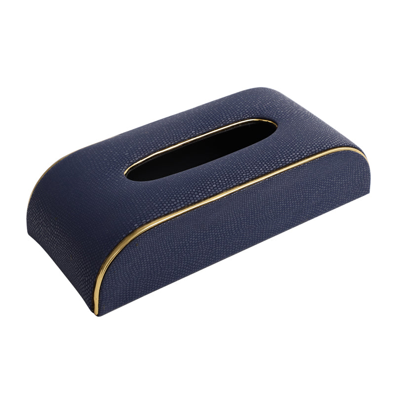 Relca Premium Blue Leather Tissue Box Holder media 3