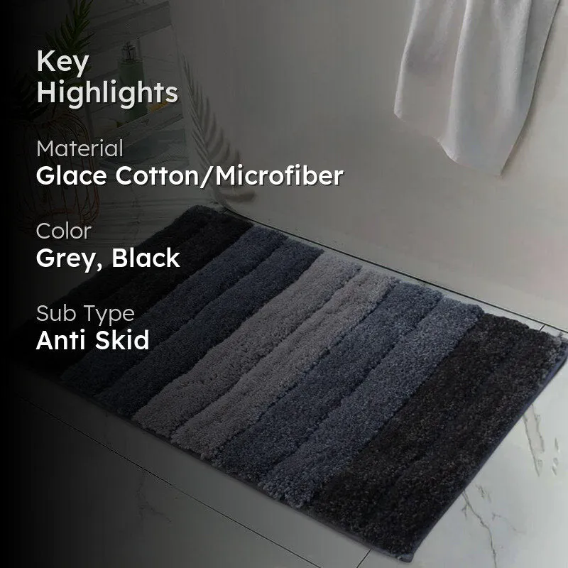 Line Luxe Bath Mat - Grey. Black media 2