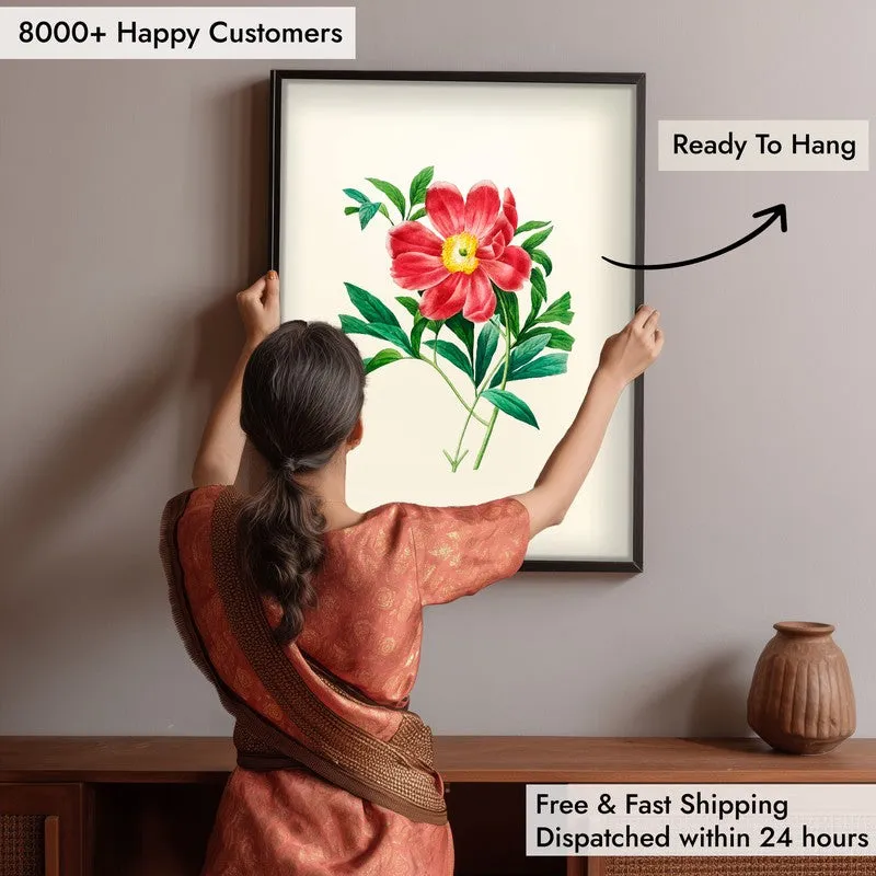Fiery Bloom Archival Paper Wall Art With Frame media 6
