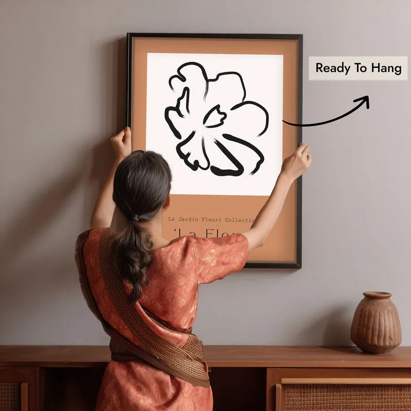 Unfurling Petal Canvas Wall Painting With Black Frame media 6