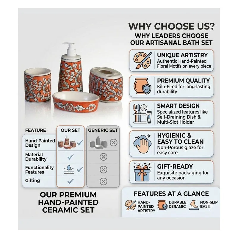 Bath Elegance Ceramic Bathroom Set - Four Piece Set media 6