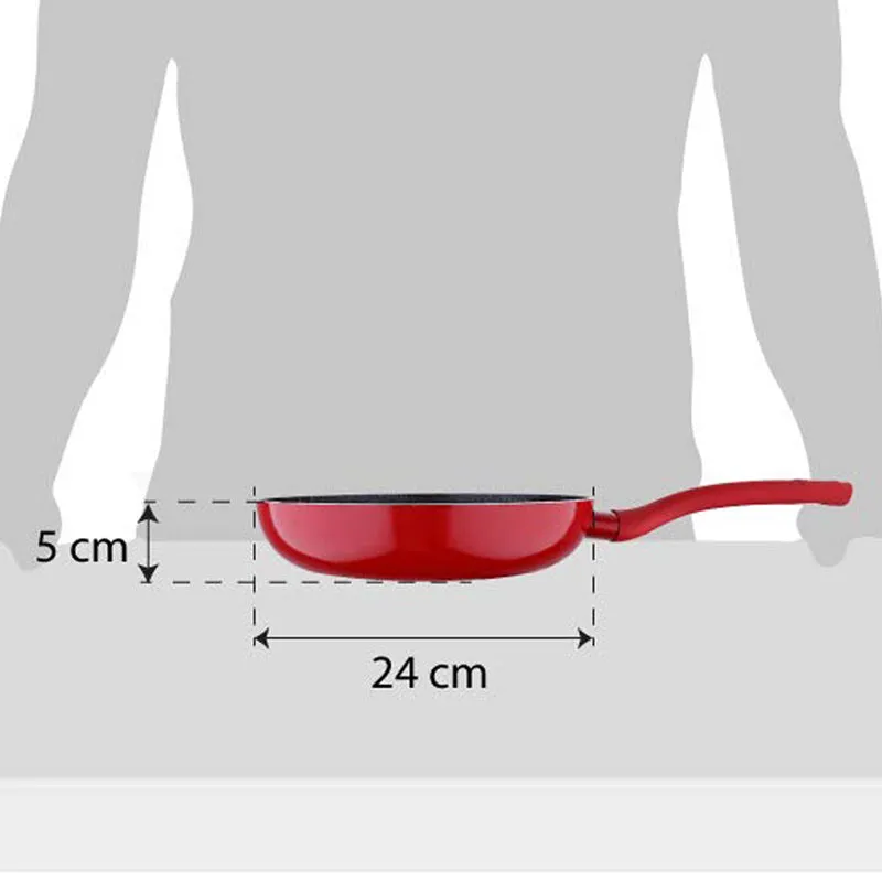 Bergner Bellini Plus Rivetless Non Stick Frypan (Red) - 24 CM media 7