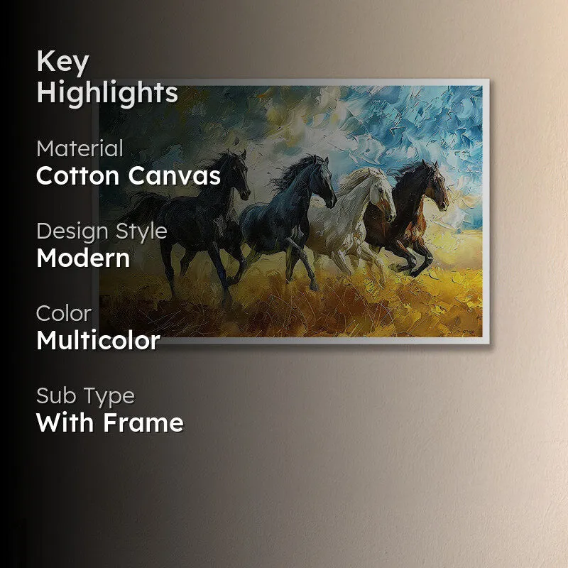 Equine Gallop Wall Art with White Frame media 2