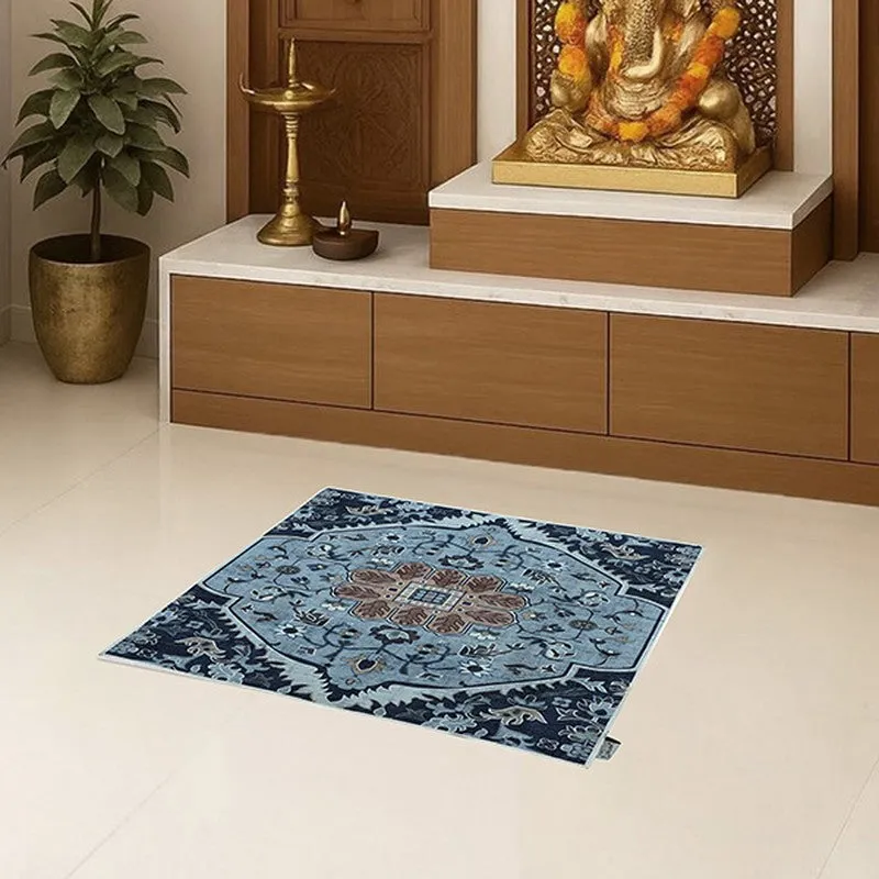 Barakah Ethnic Prayer Mat (Blue) - 550 GSM media 4