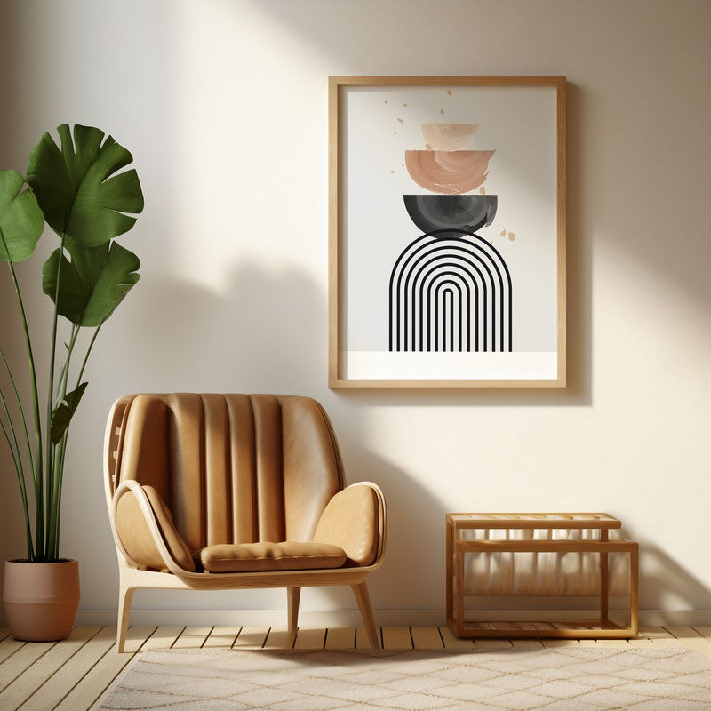 Molten Dreams Archival Canvas Wall Art - Natural Brown Frame