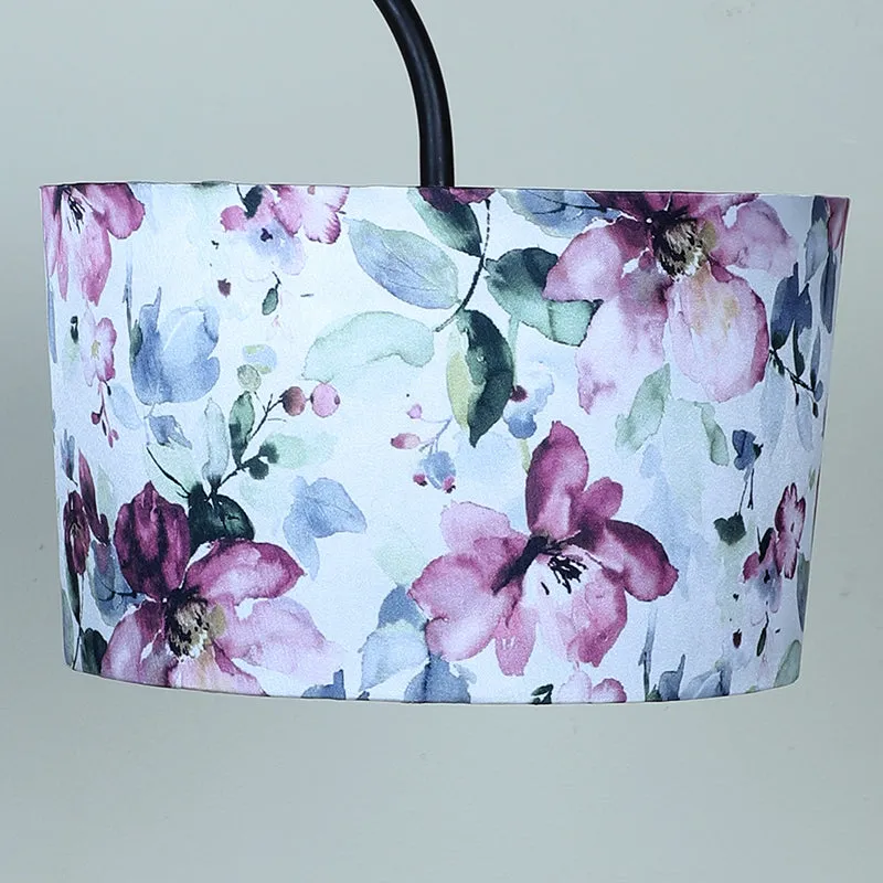Lumikko Printed Arched Metal Floor Lamp With Shelf media 4