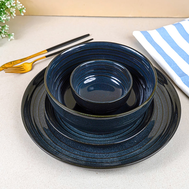 Indigo Ripple Ceramic Dinner Set - 20 Piece Set media 6