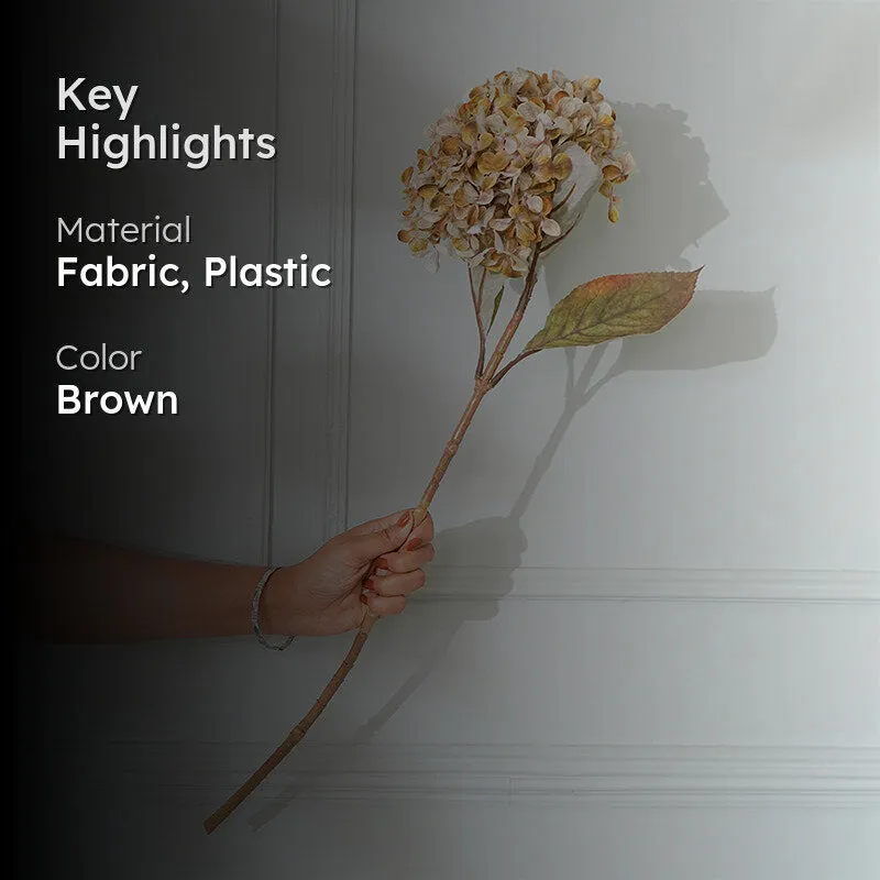 Faux Autumn Hydrangea Flower Stick (Light Brown) - 26 CM media 2