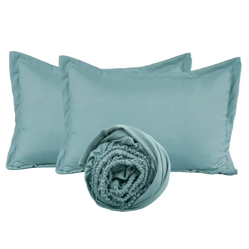 Cloud Drift Fitted Microfiber Bedsheet (Blue) - 140 GSM media 9