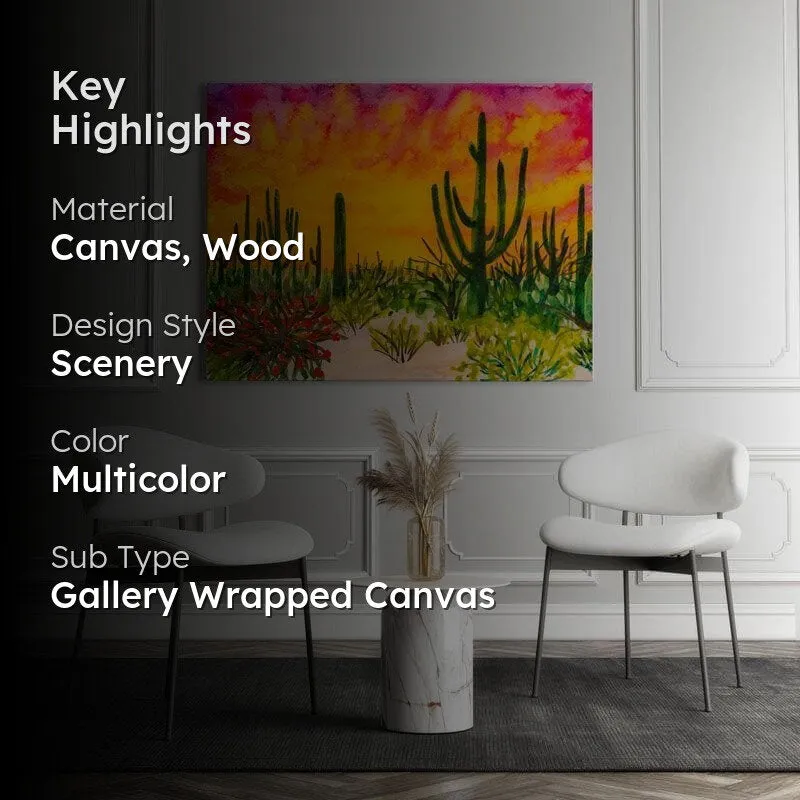 Arizona Gloaming Canvas Painting - Arina Yastrebova - Gallery Wrap media 2