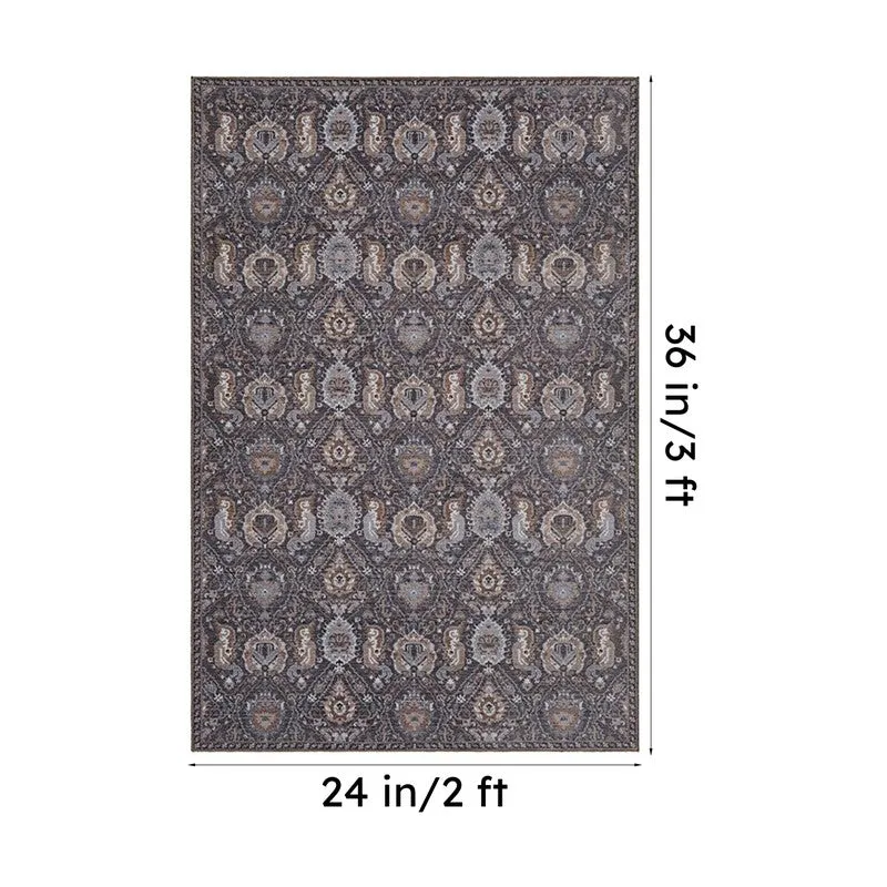 Rada Ethnic Polyester Carpet - Dark Grey media 13