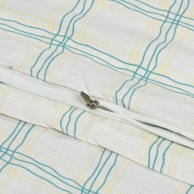 Trellis Tranquility
 Cotton Duvet Cover (Green & White) - 210 TC media 5