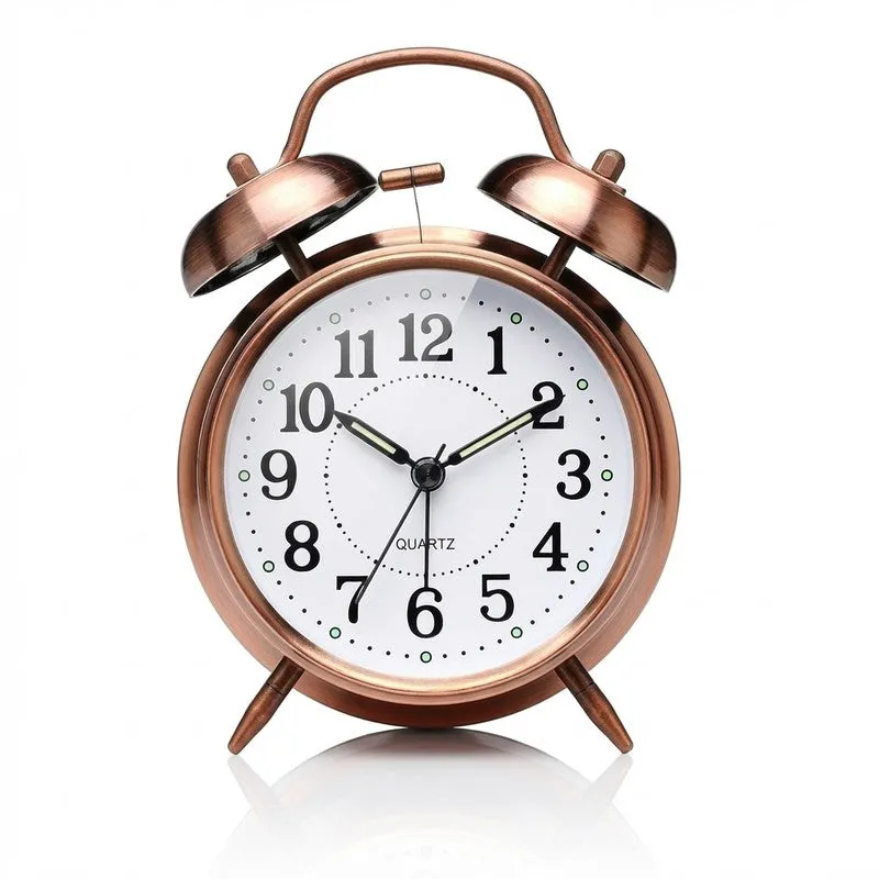 Tick Ease Round Metal Table Clock media 3