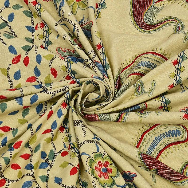 Aanchal Ethnic Cotton Bedsheet (Light Green) - 180 TC media 6
