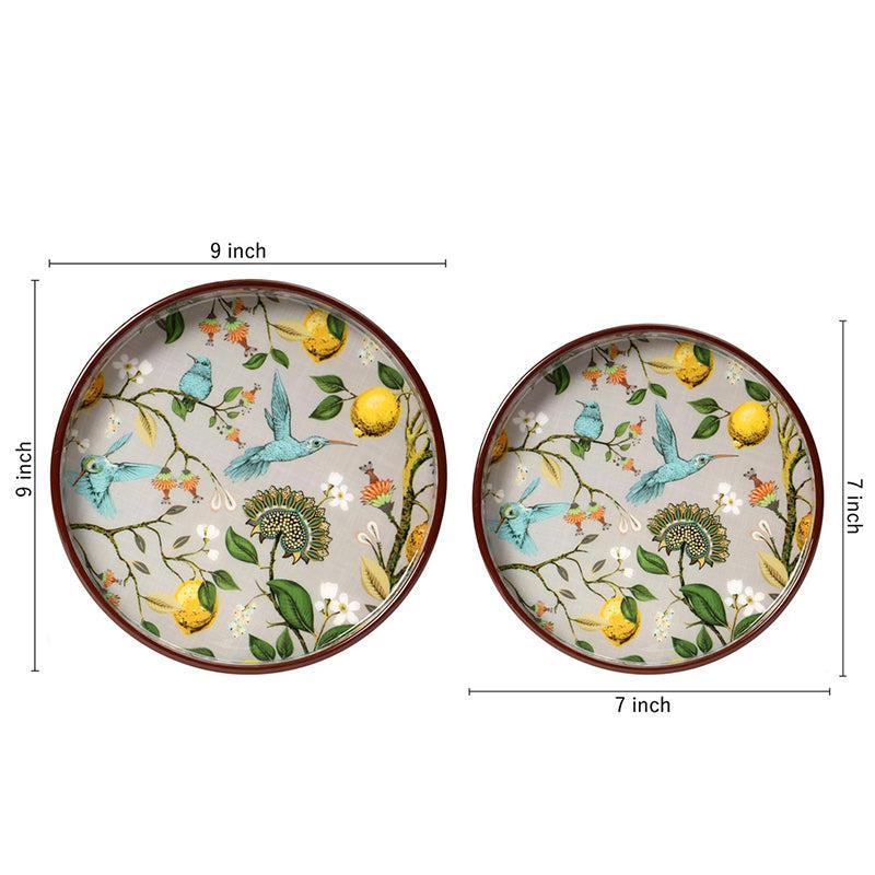 Pakshi Phala Enamel Coated Serving Tray (Round) - Set Of Two media 6