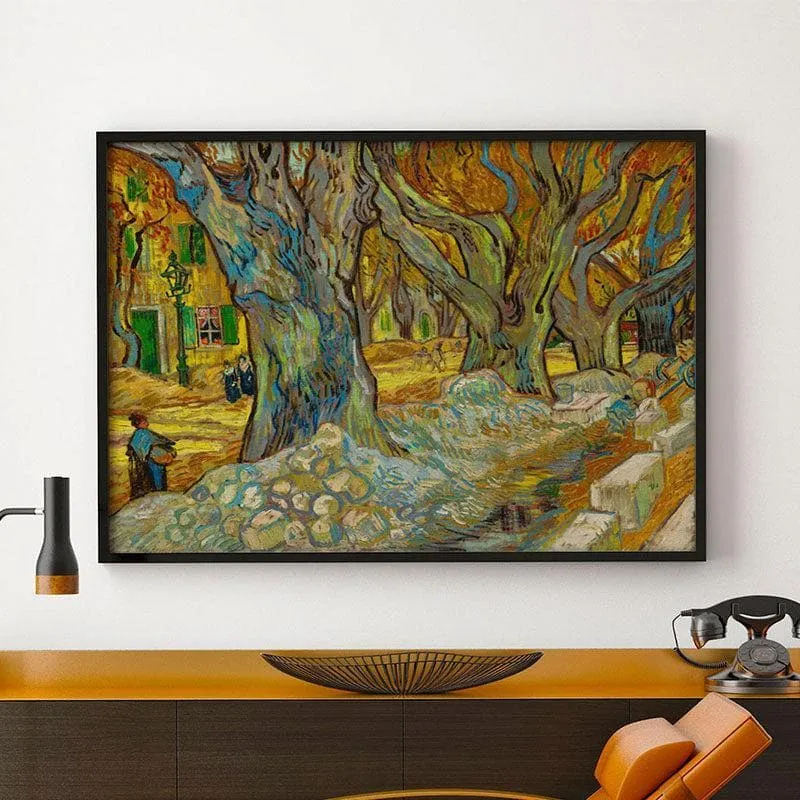 The Large Trees Canvas Wall Painting - Black Frame media 1