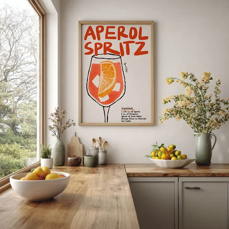 Aperol Spritz Archival Canvas Wall Art - Brown media 5
