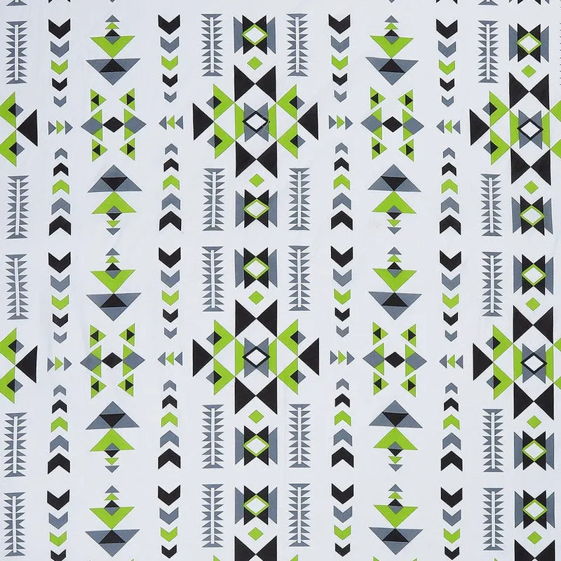 Monte Carlo Magique Angle Cotton Bedsheet (White,Green) - 104 TC media 7