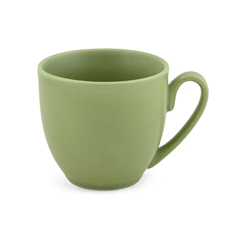 CozySip Porcelain Cup & Saucer (Green/200 mL Each) - Set of Six media 6