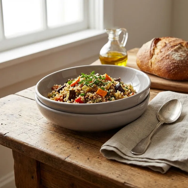 Ceramic Salad Bowls (Grey,300 mL Each) - Set Of Two media 3