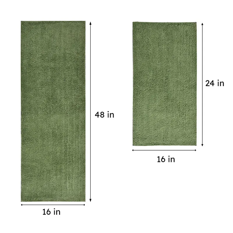 Relma Anti Skid Cotton Runner Rug (Green) - Set Of Two media 7