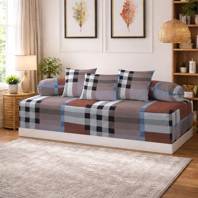 Lumira Printed Diwan Set - Six Piece Set