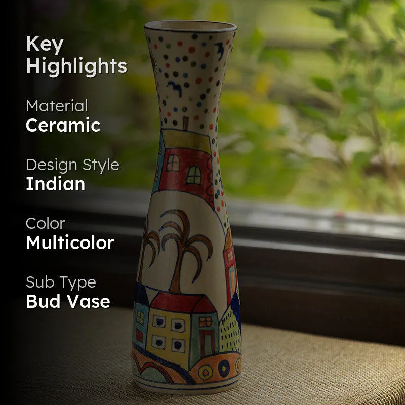 Coastal Cottage Handpainted Ceramic Vase media 2