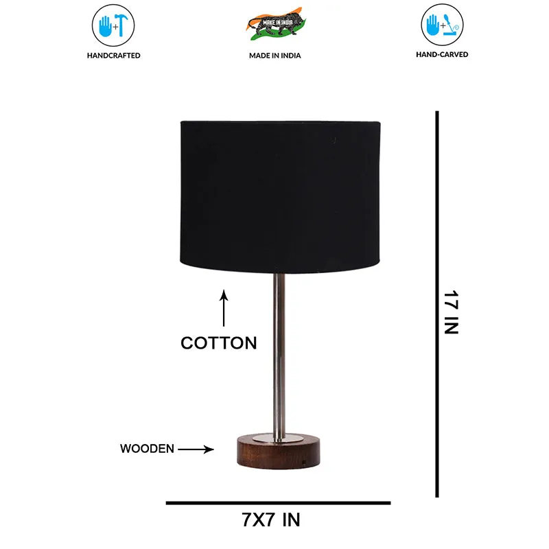 Cotin I Rodin Wooden Table Lamp - Black,Silver,Brown media 7