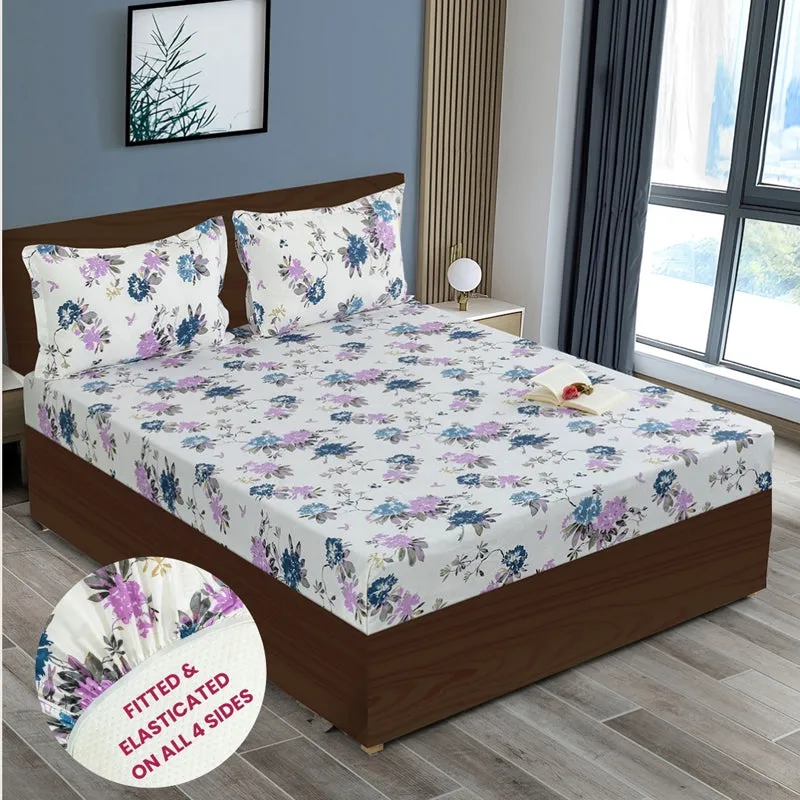 Swayam Ruvo Rosa Cotton Bedsheet (Purple) - 200 TC media 6