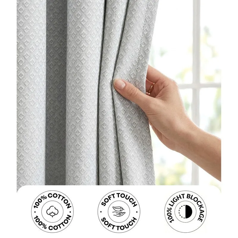 Form Ease Cotton Blackout Curtains (Grey) - Set Of Two media 6