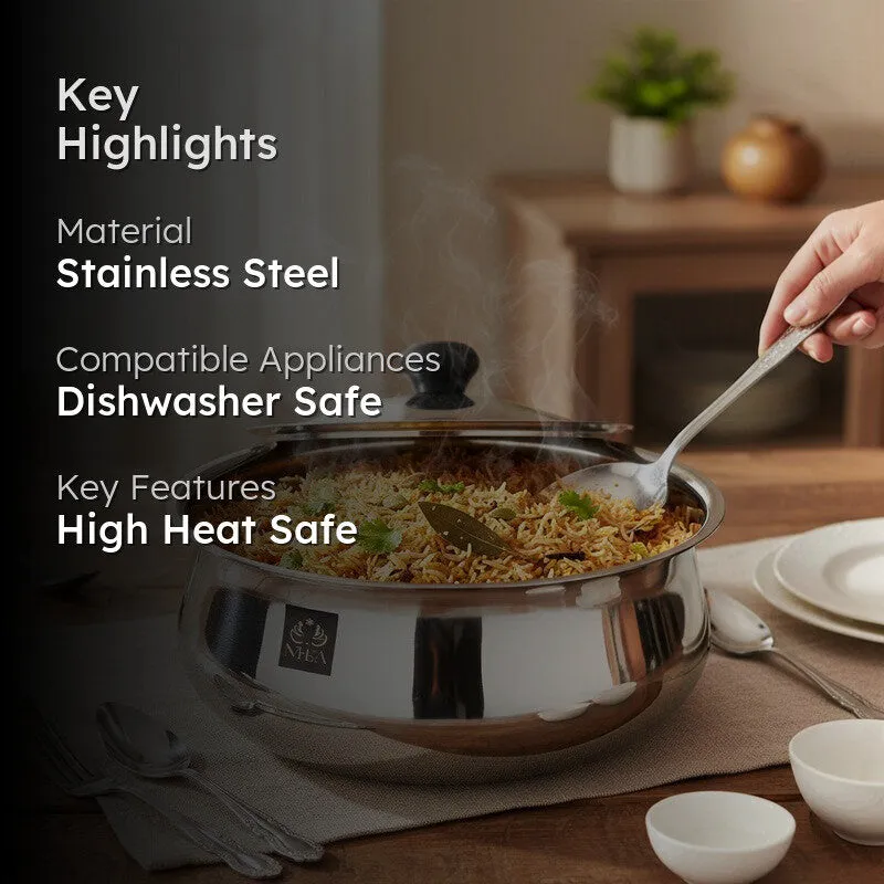 Silvara Stainless Steel Handi with Lid - 2500 mL media 2