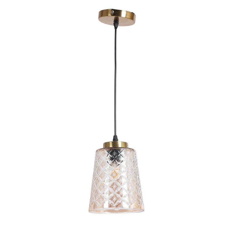 Elysian Glow Glass & Metal Ceiling Lamp media 5