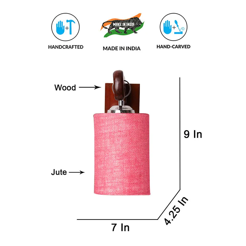 Klarion Jute & Wooden Wall Lamp - Red media 6